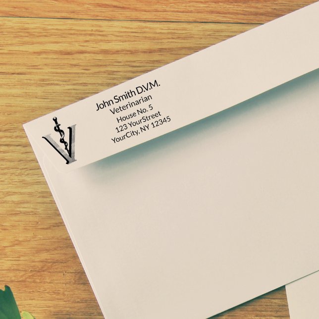 Tampon Auto-encreur Elégante médecine vétérinaire Asclepius Caduceus V (Créateur téléchargé)