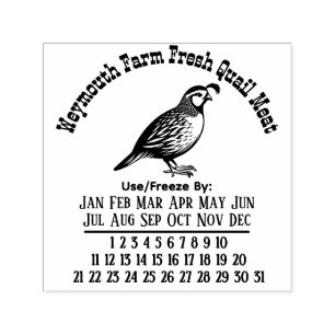 Tampon Auto-encreur Élevage de cailles viande œufs calendrier de fraîc