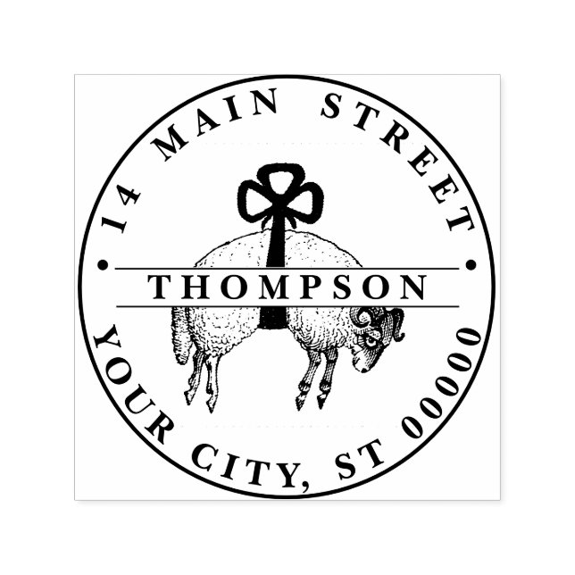 Tampon Auto-encreur Emblème héraldique en laiton de bélier berceau (Design)