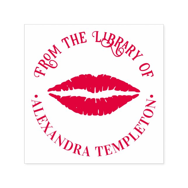 Tampon Auto-encreur Empreinte de lèvres de baiser de rouge à lèvres No (Design)