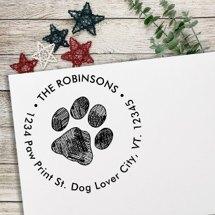 Tampon Auto-encreur Empreintes de pattes Nouvelle adresse Déplacer l'a