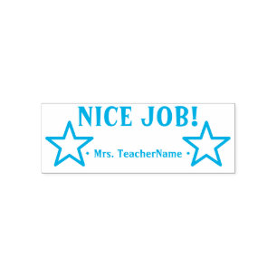 Tampon Auto-encreur Encouragement "JOB NICE !" + Nom du tuteur personn