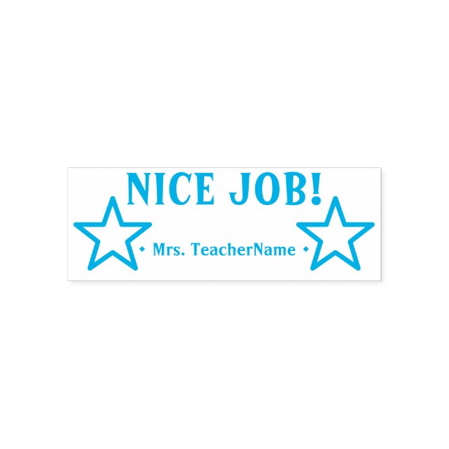 Tampon Auto-encreur Encouragement "JOB NICE !" + Nom du tuteur personn (Design)
