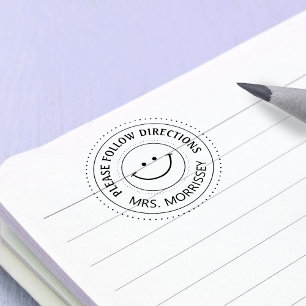 Tampon Auto-encreur Encouragement S'Il Vous Plaît Suivre Les Instructi