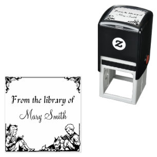 Tampon Auto-encreur Enfants lisant Livre personnalisé Timbre en caoutc