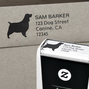 Tampon Auto-encreur English Springer Spaniel Silhouette Retour Adresse
