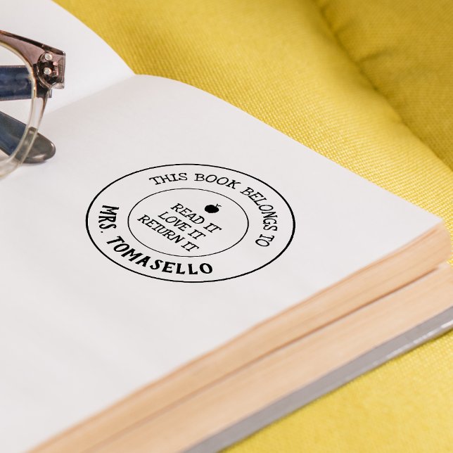 Tampon Auto-encreur ENSEIGNANT Ce Livre Appartient À Personnalisé (TEACHER This Book Belongs To Personalized Self-inking Stamp)