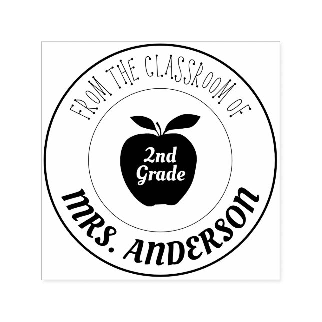 Tampon Auto-encreur Enseignant et niveau | De la classe de (Design)