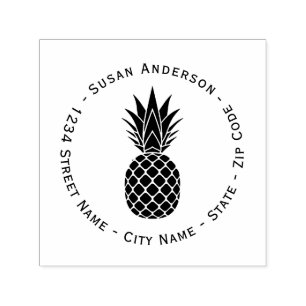 Tampon Auto-encreur Enveloppe de retour de l'ananas noir