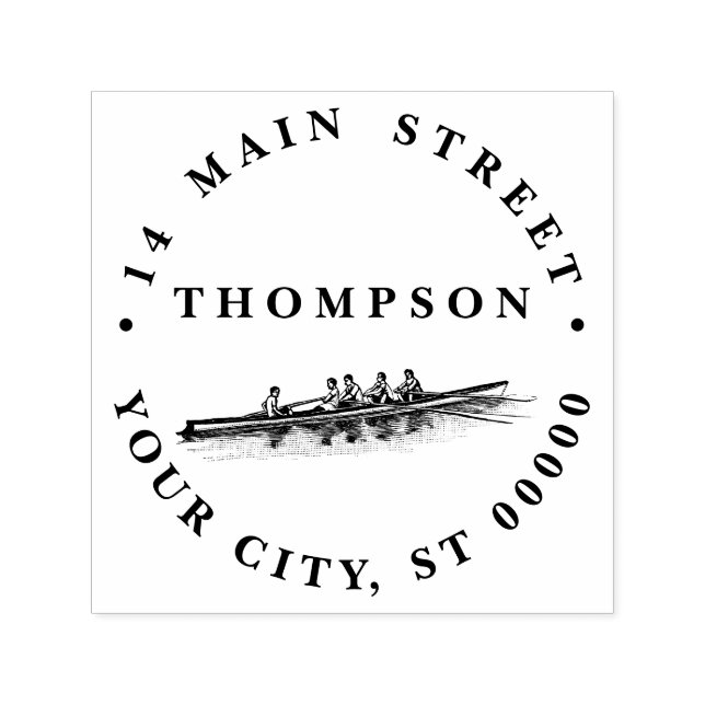 Tampon Auto-encreur Équipe de raideurs d'aviron Sports nautiques (Design)