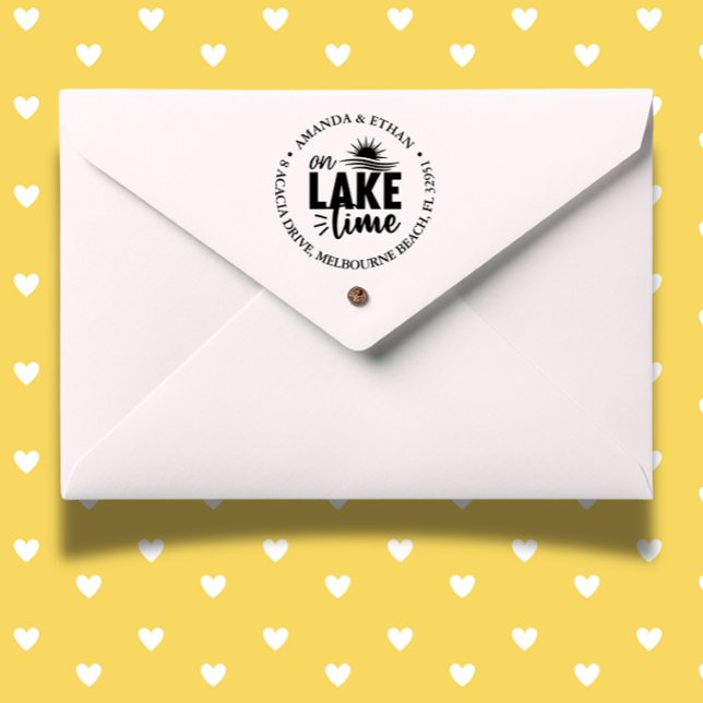 Tampon Auto-encreur Été Sur le lac (Capture the spirit of summer with our "Summer On lake time" self-inking stamp)