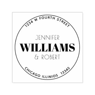 Tampon Auto-encreur Étiquette d'adresse de retour circulaire minimale