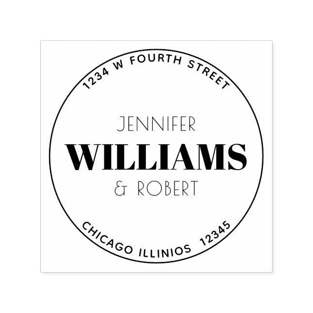 Tampon Auto-encreur Étiquette d'adresse de retour circulaire minimale (Design)