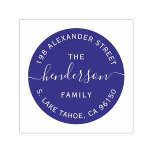 Tampon Auto-encreur Étiquette de retour de la famille du logo rond