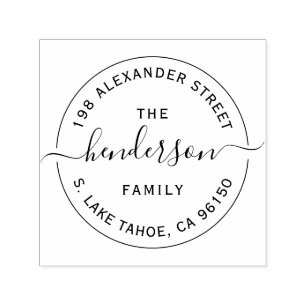 Tampon Auto-encreur Étiquette de retour de la famille du logo rond