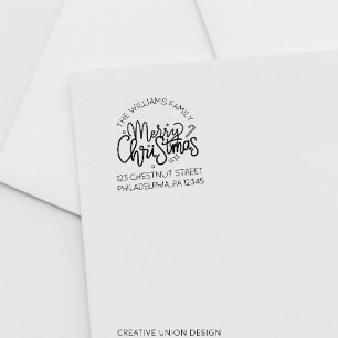 Tampon Auto-encreur Étiquette de retour de Noël rétrospective personna