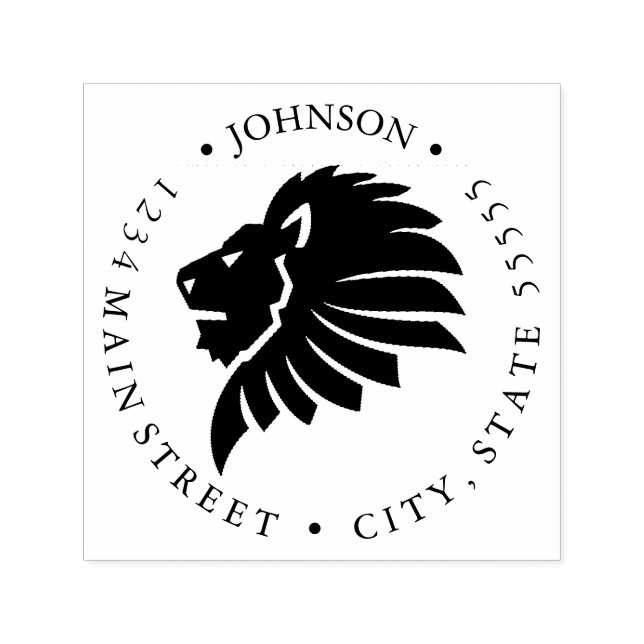 Tampon Auto-encreur Étiquette de retour du lion de Fierce (Design)