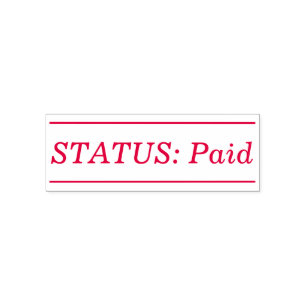 Tampon Auto-encreur Étiquette en caoutchouc minimale "STATUT : Paid"