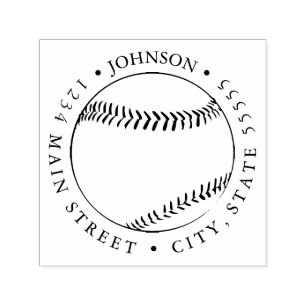 Tampon Auto-encreur Étiquette retour de baseball Silhouette