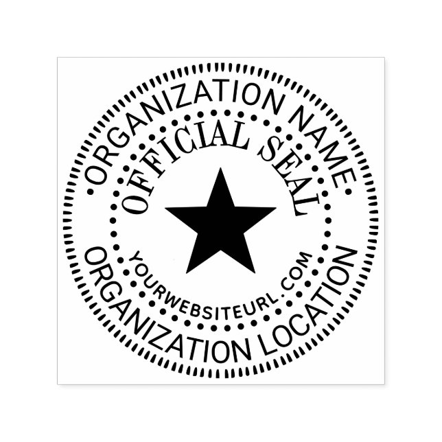 Tampon Auto-encreur Étoile à 5 branches Sceau officiel personnalisé gé (Design)