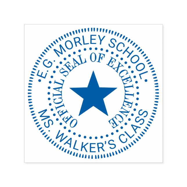 Tampon Auto-encreur Étoile de l'enseignant Sceau officiel d'excellence (Design)