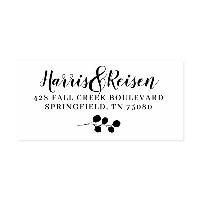 Tampon Auto-encreur Eucalyptus Vert Aquarelle Mariage de feuillage (Design)