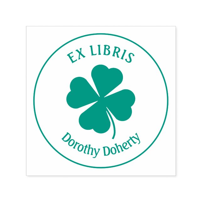 Tampon Auto-encreur Ex Libris avec Clover | Personnalisable (Design)