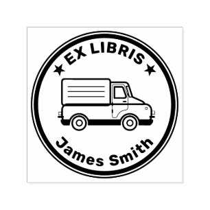 Tampon Auto-encreur Ex Libris avec voiture
