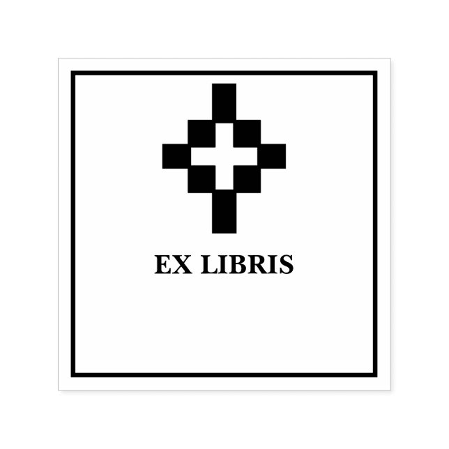 Tampon Auto-encreur Ex-libris croix (Design)