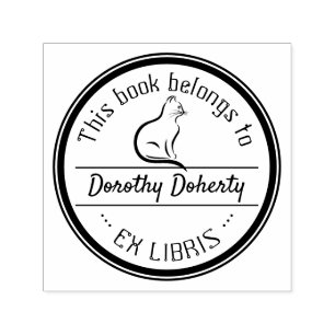 Tampon Auto-encreur Ex Libris Cute chat