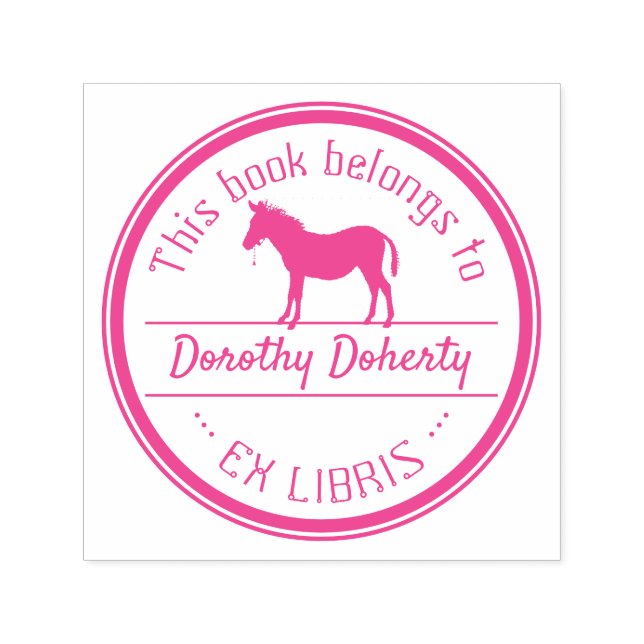 Tampon Auto-encreur Ex Libris | Cute Horse (Design)