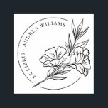 Tampon Auto-encreur Ex-libris floral botanique de la bibliothèque<br><div class="desc">Timbres auto-encreurs Ex-libris floral botanique de la bibliothèque avec des fleurs dessinées à la main et des éléments botaniques,  votre nom dans une typographie ronde à gauche avec une bordure circulaire mince.</div>