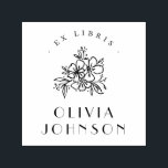 Tampon Auto-encreur Ex Libris Floral Dessiné à la Main Moderne Personn<br><div class="desc">Tampon encreur personnalisé Ex Libris Floral Dessiné à la Main Moderne. Ce tampon de livre présente des fleurs dessinées à la main avec "Ex libris" incurvé en haut et votre nom en typographie sans-serif minimaliste en bas.</div>