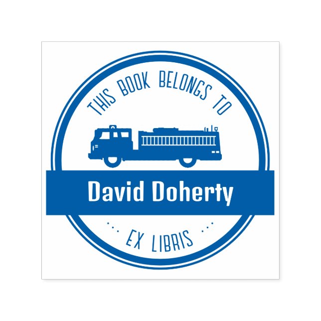 Tampon Auto-encreur Ex Libris | Pompier (Design)