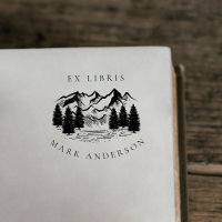 Ex Libris Rustic Main-dessiné Mountain Nom personn