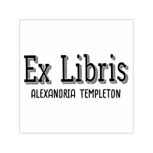 Tampon Auto-encreur Ex Libris Typographie Vintage Texte #5 Livre de bi