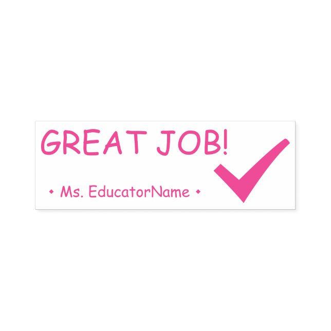 Tampon Auto-encreur "EXCELLENT TRAVAIL!" + Nom de l'assistant d'enseig (Design)