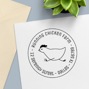 Tampon Auto-encreur Exécution de poulet Adresse d'affaires Oeuf Carton