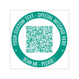 Tampon Auto-encreur Exemple de timbre rond couleur de code QR