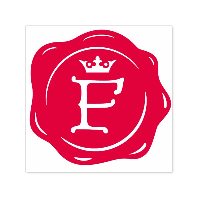 Tampon Auto-encreur F - Sceau de cire antique Couronne gothique Lettre (Design)