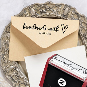 Tampon Auto-encreur Fabriqué à la main avec amour Timbre en caoutchouc