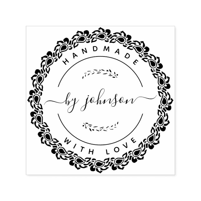 Tampon Auto-encreur Fabriqué à la main avec l'amour rustique auto-encr (Design)