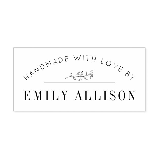 Tampon Auto-encreur fabriqué à la main élégant botanique modifiable (Design)