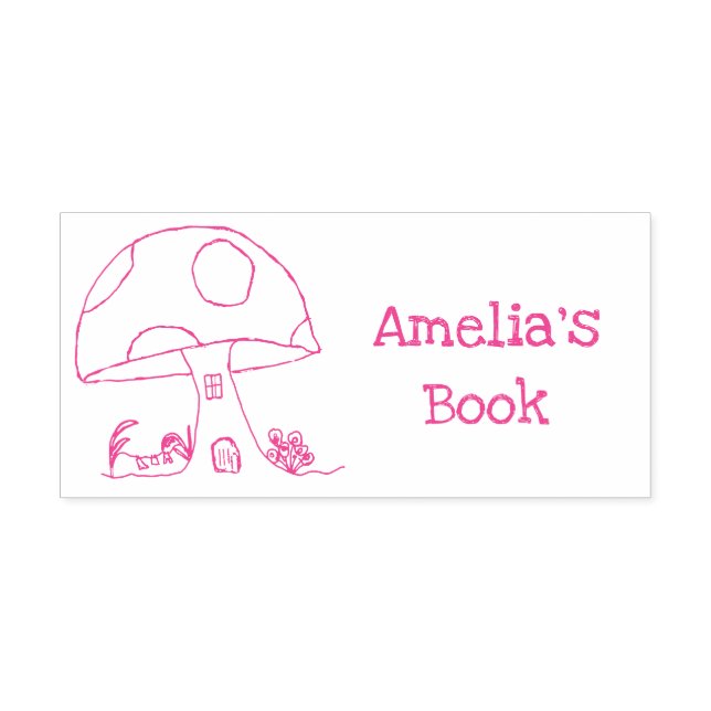 Tampon Auto-encreur Fairy Tale Toadstool House Ce Livre Appartient À S (Design)