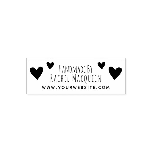 Tampon Auto-encreur Faite à la main par coeur Site Web Emballage d'ent (Design)