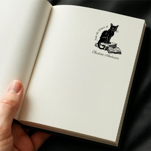 Tampon Auto-encreur Faites votre propre Chat mignon De La Biblioth