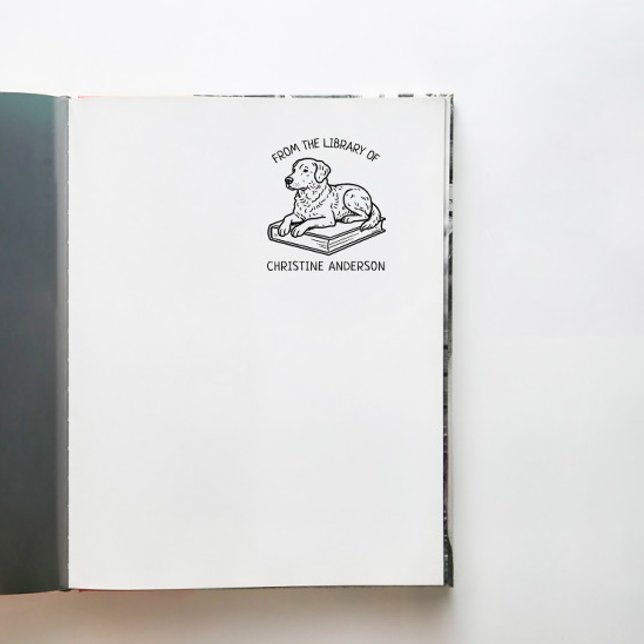 Tampon Auto-encreur Faites votre propre | Retriever | De La Bibliothèq (Créateur téléchargé)