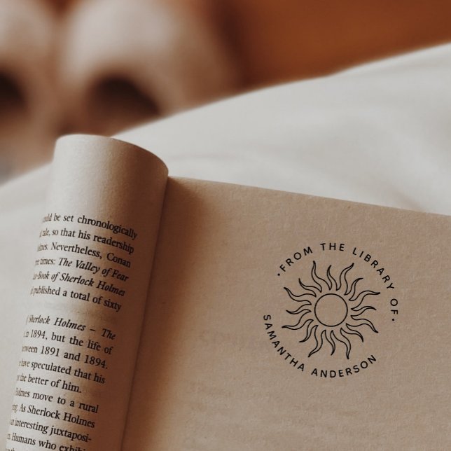 Tampon Auto-encreur Faites-Vous Propre De La Bibliothèque De Boho Sun (Créateur téléchargé)
