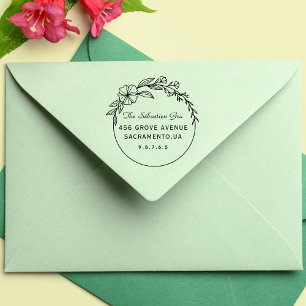 Tampon Auto-encreur Famille de script personnalisé d'adresse de retour