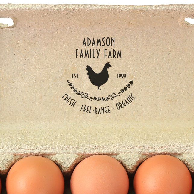 Tampon Auto-encreur Family farm egg carton (Rubber Stamp Mock-up)